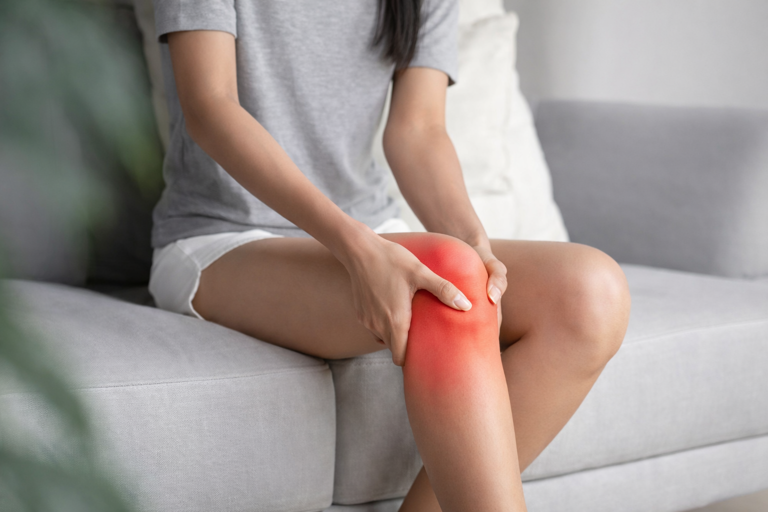 Knee joint discomfort concept representing stiffness and mobility issues